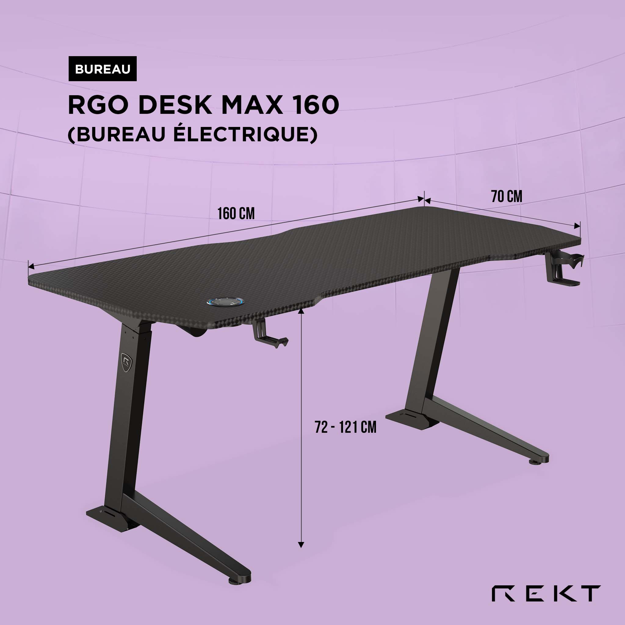 Bureau électrique RGO DESK MAX 160 - 160 x 70 – Image 12