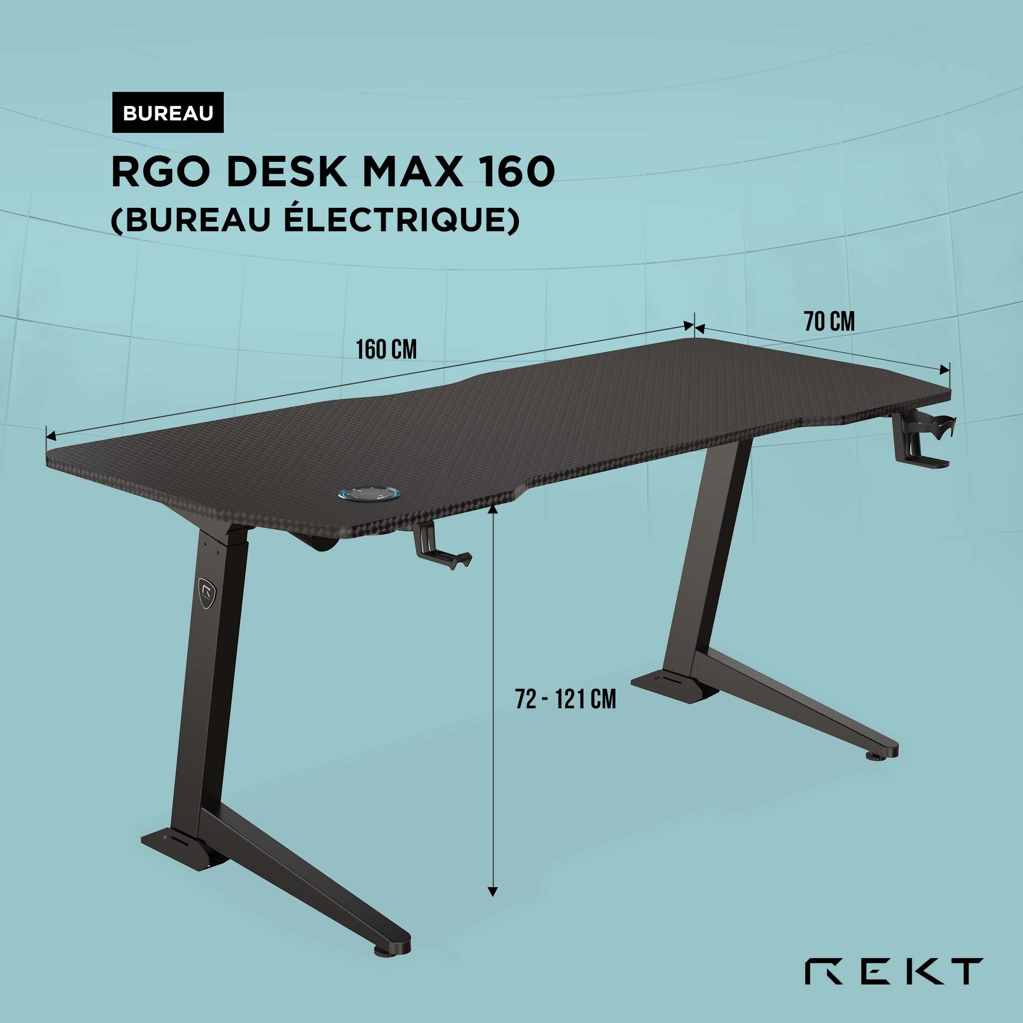 Bureau électrique RGO DESK MAX 160 - 160 x 70 – Image 14
