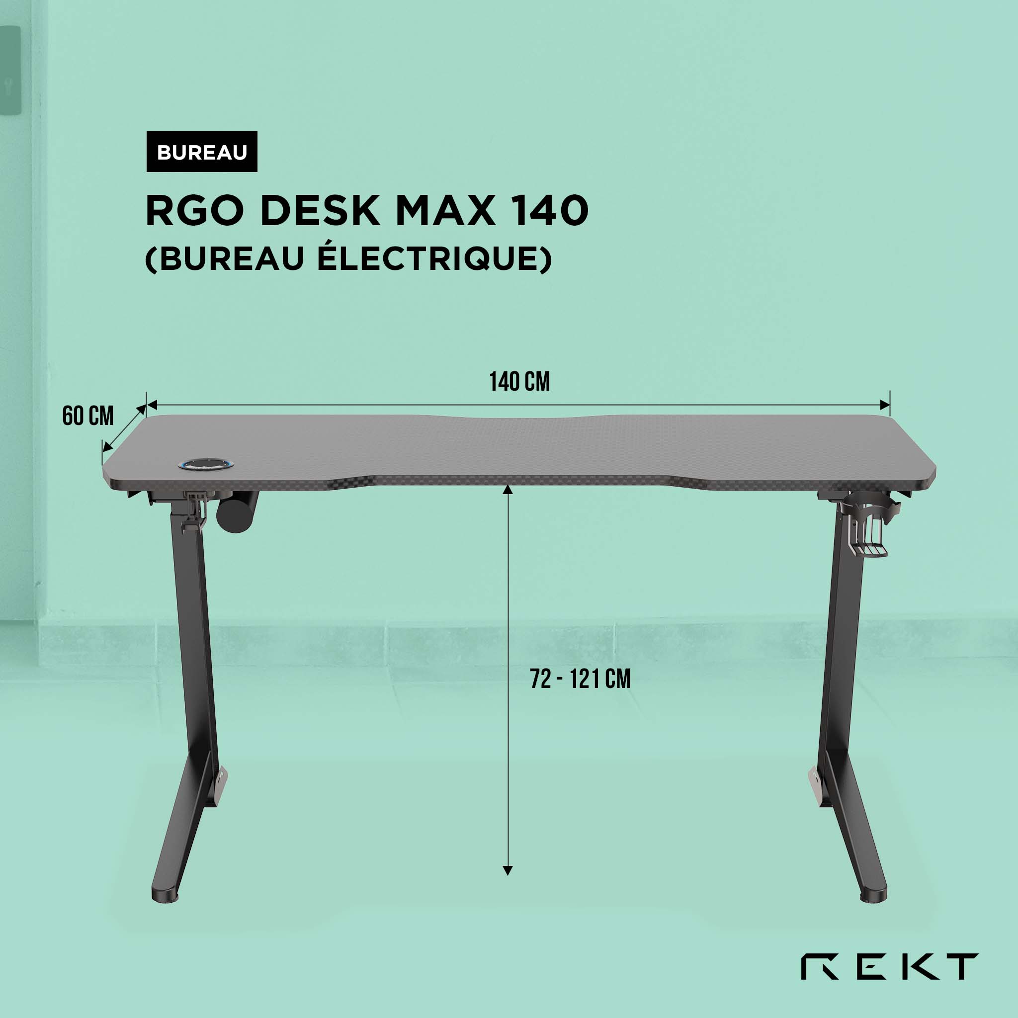 Bureau électrique RGo DESK MAX 140 - 140 x 60 – Image 12