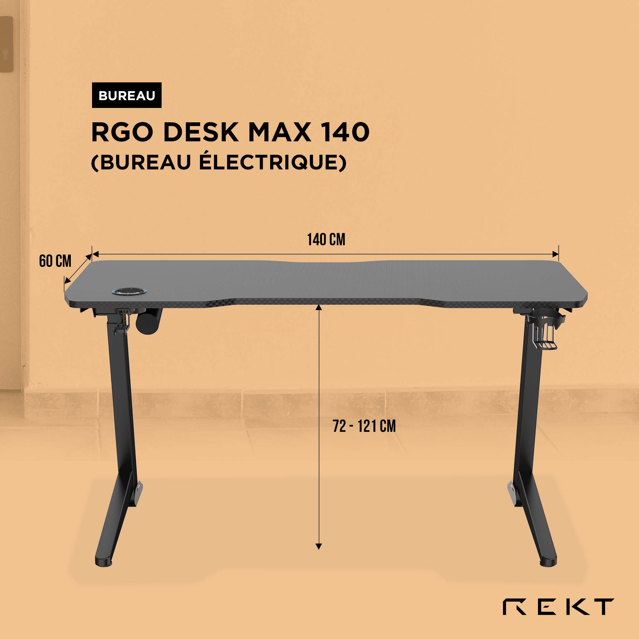 Bureau électrique RGo DESK MAX 140 - 140 x 60 – Image 11