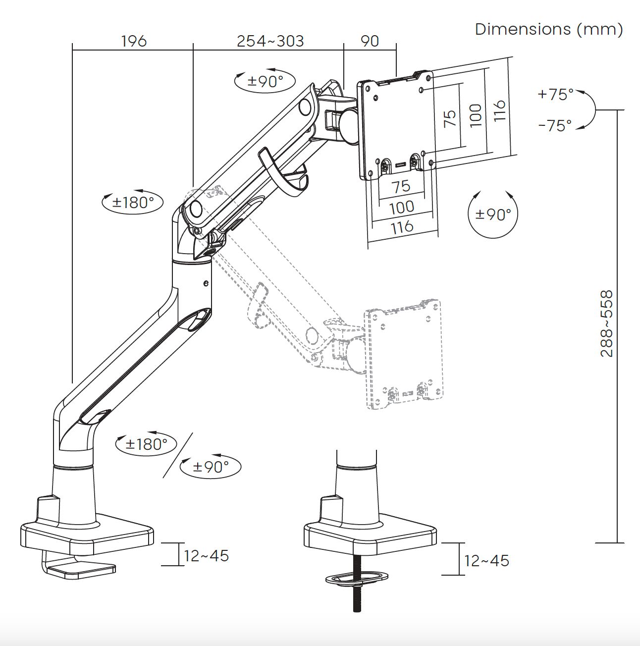 Support écran Heavy Duty REKT98- C012 - jusqu'à 57 pouces / 27 kg – Image 9
