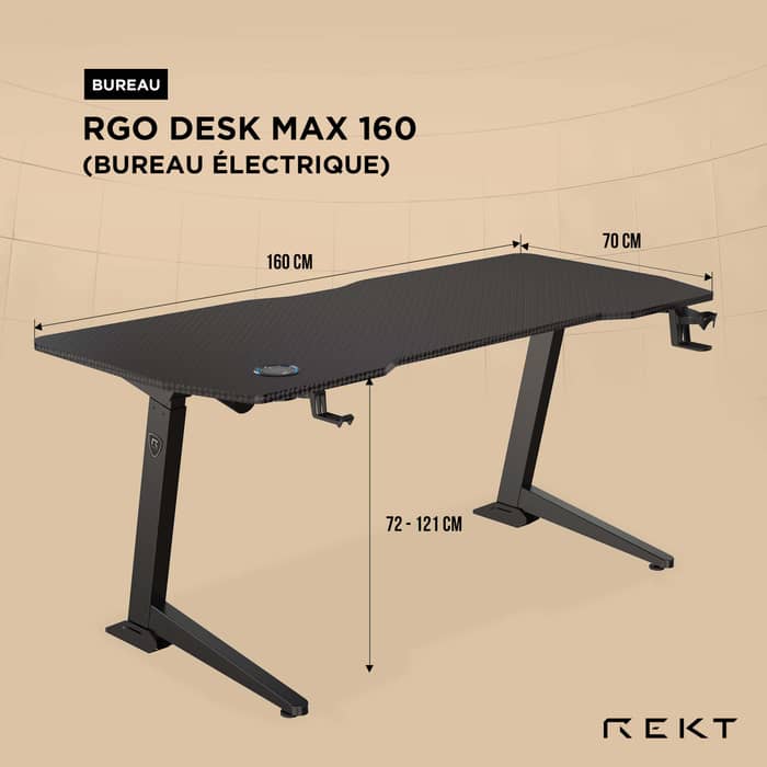 Bureau électrique RGO DESK MAX 160 - 160 x 70 – Image 13