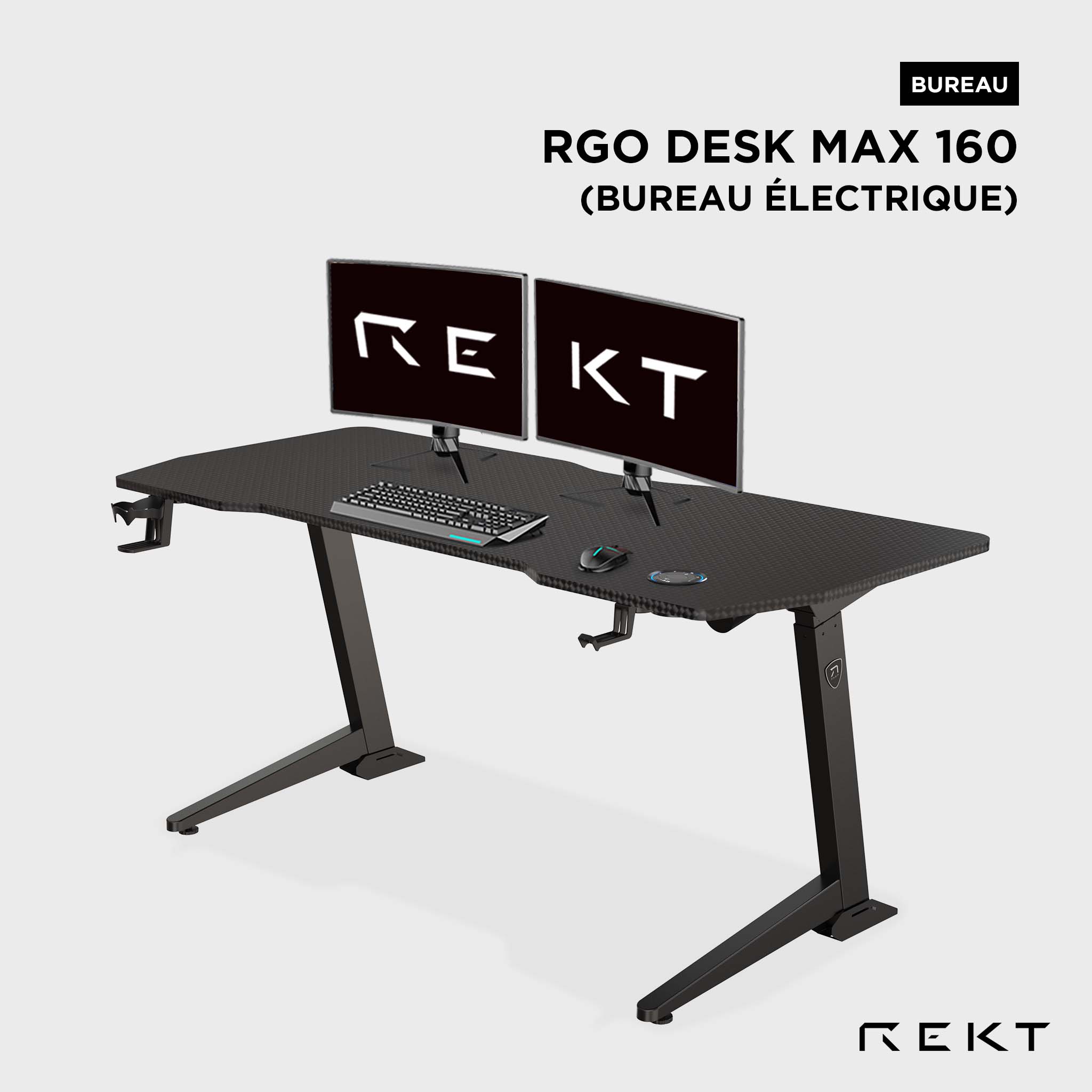 Bureau Gamer d'angle R-DESK Max 160 L Version Gauche - REKT