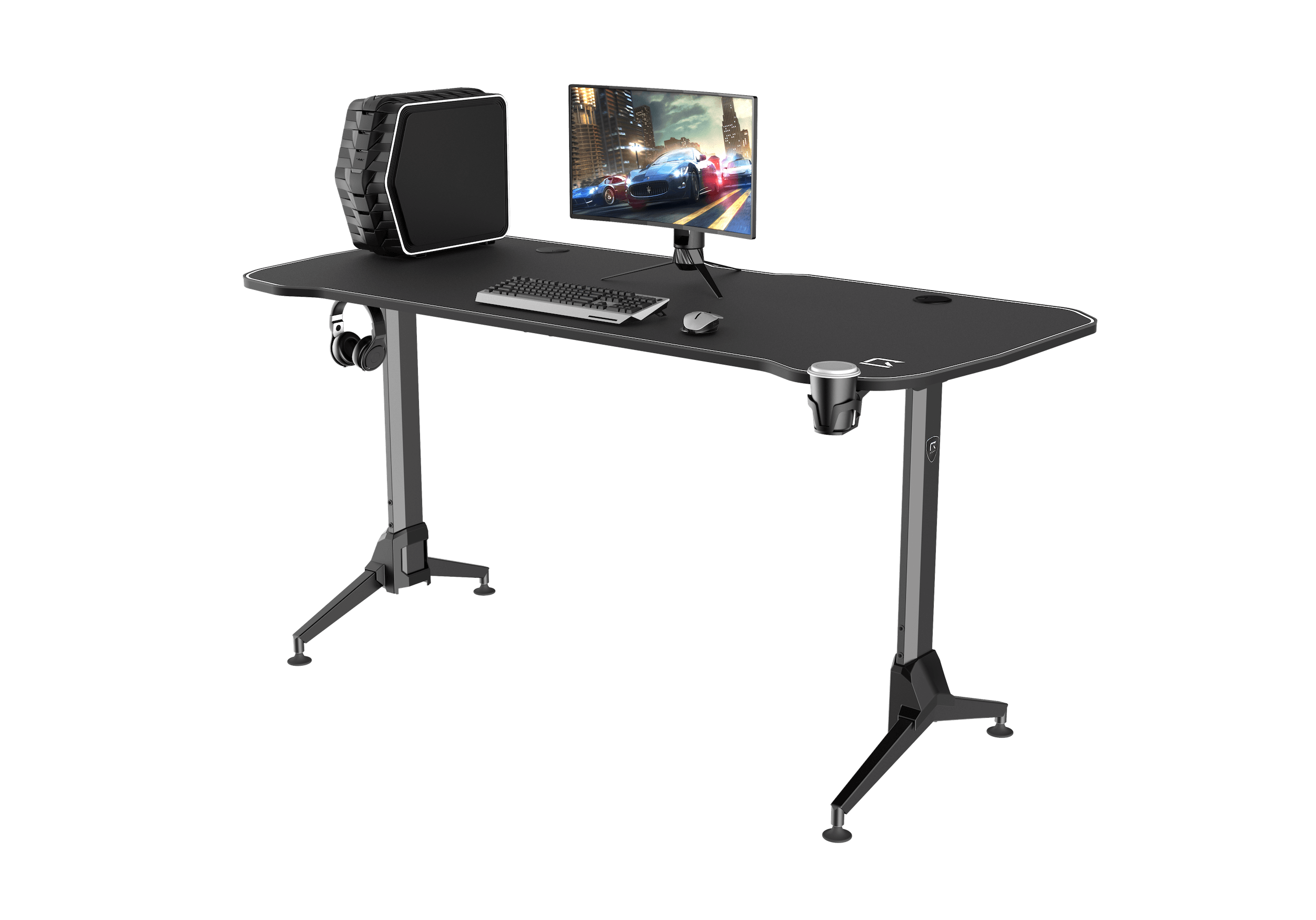 Ultimate Setup Bureau Gaming 160 cm Table Gaming réglable en Hauteur  Couleur Noir électrique - Bureau 160x80 cm : : Cuisine et Maison