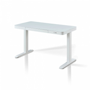 bureau électrique assis debout double moteur blanc
